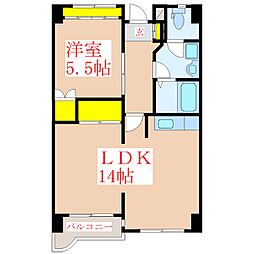 ロイヤルシティ見次 1LDKの間取図画像