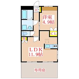 ベルメゾン・ルージュ 1LDKの間取図画像