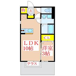 セジュール昂 1LDKの間取図画像