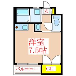 サンフィール隼人 ワンルームの間取図画像