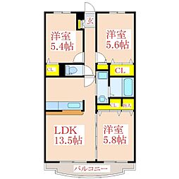 エミネンス広瀬 3LDKの間取図画像