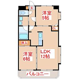 プレジデント勇貴 2LDKの間取図画像