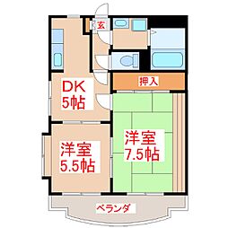ガーデンハウス 2DKの間取図画像