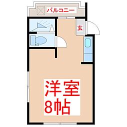 コーポエリート ワンルームの間取図画像