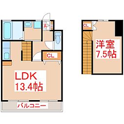 センターコート 1LDKの間取図画像