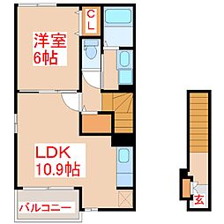 ベル・アンジュNA 1LDKの間取図画像