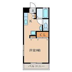 サムシング21 1Kの間取図画像