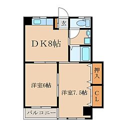 Fビル 2DKの間取図画像