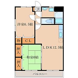 RoseCityM1 2LDKの間取図画像