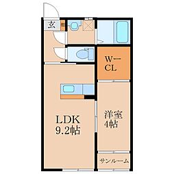 メモリー 1LDKの間取図画像