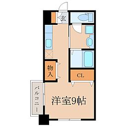 ウエストガーデンヒルB ワンルームの間取図画像