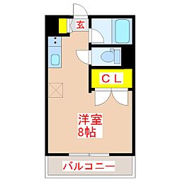 てーちハウス ワンルームの間取図画像