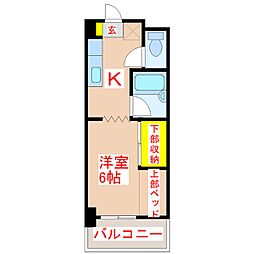 たーちハウス 1Kの間取図画像