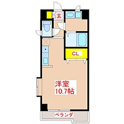 技建ホール鴨池 ワンルームの間取図画像