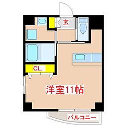 フォンス下荒田 ワンルームの間取図画像