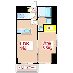 ライフテラス下荒田 1LDKの間取図画像