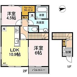 アイビュー日の出 2LDKの間取図画像