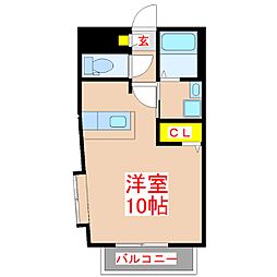 Vellfino ワンルームの間取図画像