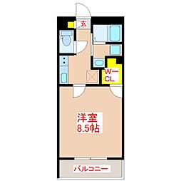 Y'sBLD.22 1Kの間取図画像