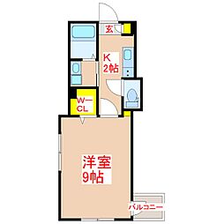 ファインコート下荒田 1Kの間取図画像