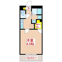 Y'sBLD.22 1Kの間取図画像