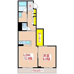 シャーメゾン下荒田 1LDKの間取図画像