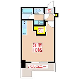 オーベル中郡 ワンルームの間取図画像