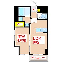 ライフテラス下荒田 1LDKの間取図画像