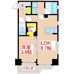 さくらヒルズ鴨池弐番館 1LDKの間取図画像
