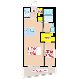 WAVEON 1LDKの間取図画像