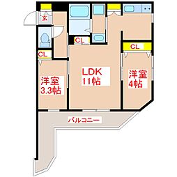 WAVEON 2LDKの間取図画像