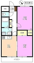 NAKATAマンション 2DKの間取図画像