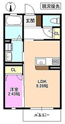 ｉ　ハイムホタカ 1階1LDKの間取り
