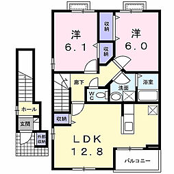 ビラ・Raffine 2LDKの間取図画像