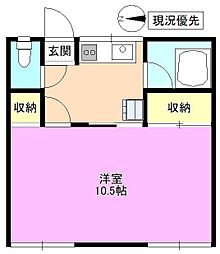 渡辺ハイツC 1Kの間取図画像