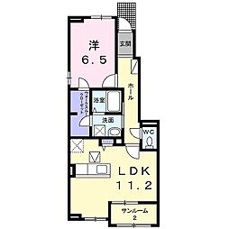 サルビアコート 1LDKの間取図画像