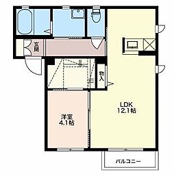 フラワーASAMA 1LDKの間取図画像