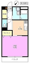 ビュー・クレスト 1Kの間取図画像