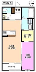 ウィズハイム西松本 1LDKの間取図画像