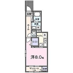 アルバーダ26B 1Kの間取図画像