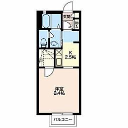 フォーシーズンA 1Kの間取図画像