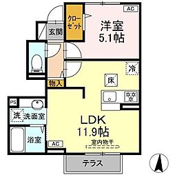 Confort渚(コンフォール) 1LDKの間取図画像