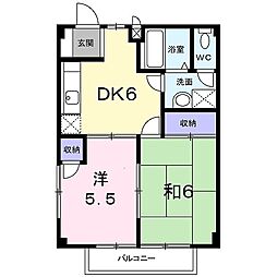 シャルマンヒルズK 2DKの間取図画像
