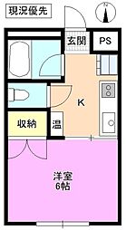 グランジュール北深志 1Kの間取図画像