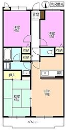 リバーオークス 3LDKの間取図画像