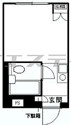 メゾン・ド・レクトウール ワンルームの間取図画像