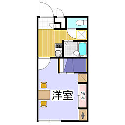 レオパレスブリリアント・グリーン 2階1Kの間取り