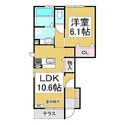 メゾンＨａ・Ｍａ 1階1LDKの間取り