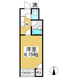 メゾン松南 3階1Kの間取り