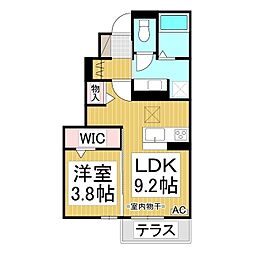 ベルファイン 1LDKの間取図画像